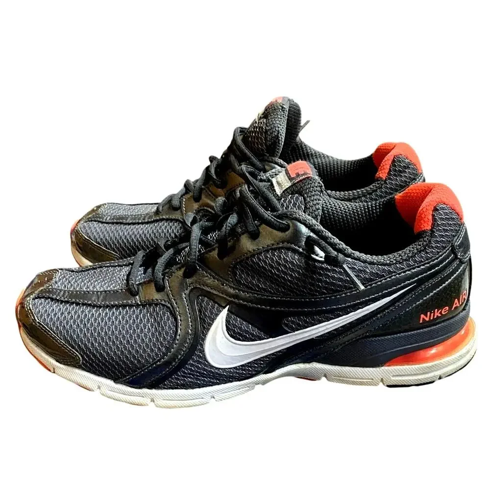 Nike Air Visi Sleek 396042 Women's Training Sneakers 11 Black Orange Lace Up